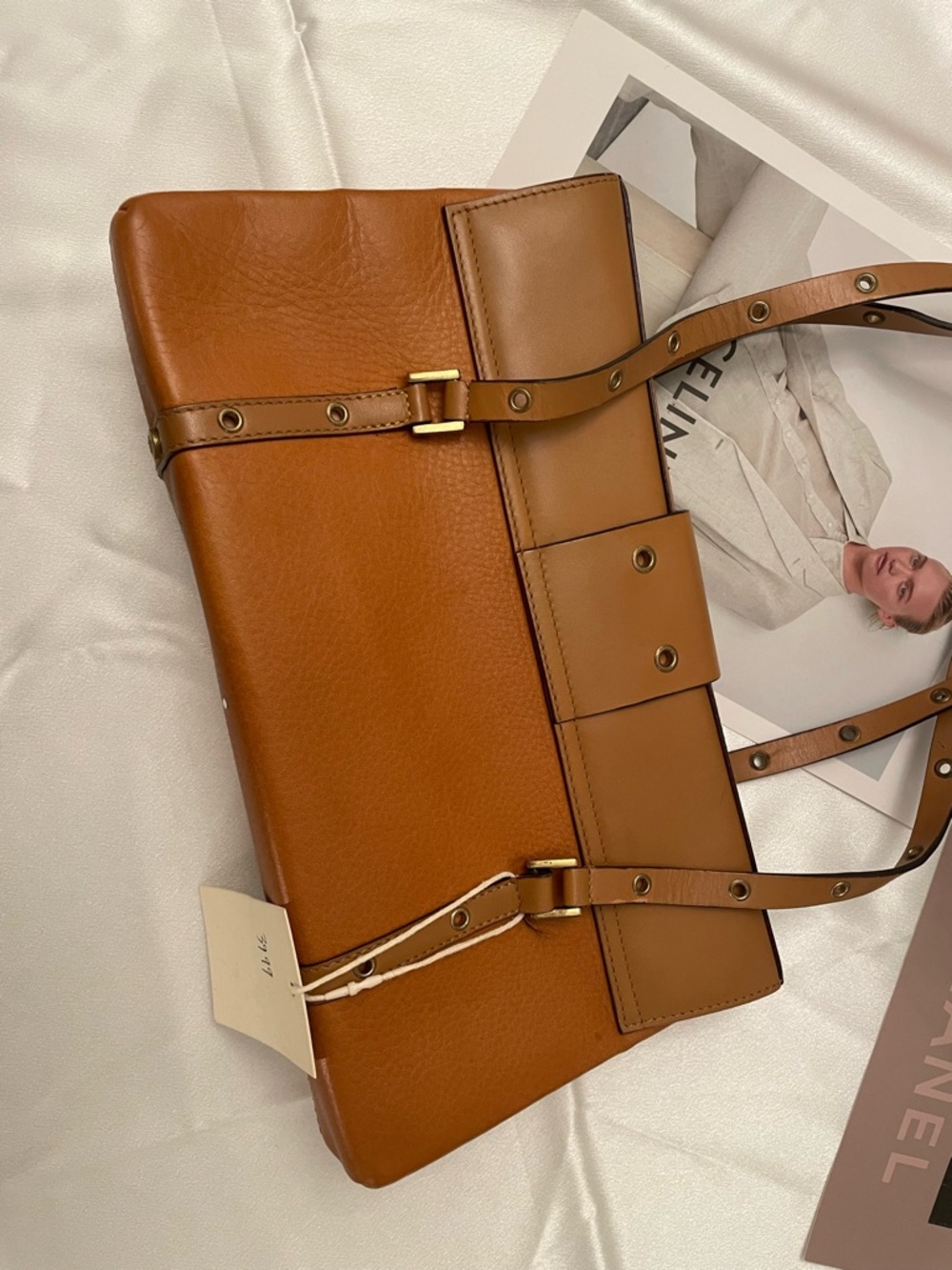 Rare Vintage Dior Punk Line Shoulder Bag - Tan/Brown Leather - Iconic! - Picture 11 of 14